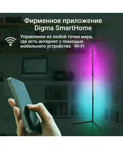 Купить Умный светильник Digma FL11 FloorLight, напольный, черный, изображение 2 в интернет-магазине Irkshop.ru