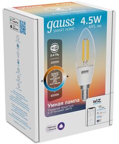 Купить Умная лампа Gauss Smart Home C35 E14 4.5Вт 495lm Wi-Fi [1250112], изображение 6 в интернет-магазине Irkshop.ru