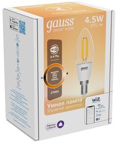 Купить Умная лампа Gauss Smart Home C35 E14 4.5Вт 495lm [1230112], изображение 10 в интернет-магазине Irkshop.ru