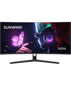 Купить ЖК-монитор SunWind SM-34QV401 34" VA LED 21:9 HDMI матовая 300cd 178гр/178гр 3440x1440 165Hz G-Sync DP WQ 5.6кг черный [SM34VG01] в интернет-магазине Irkshop.ru