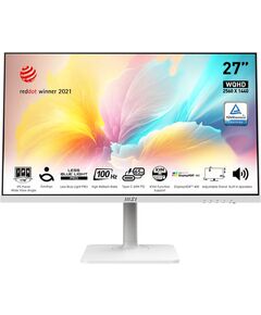 Купить ЖК-монитор MSI Modern MD272QXPW 27" IPS LED 1ms 16:9 HDMI M/M матовая HAS Piv 400cd 178гр/178гр 2560x1440 100Hz DP Quad 2K (1440p) USB 5.85кг белый [9S6-3PB19H-225] в интернет-магазине Irkshop.ru