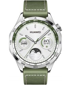 Купить Смарт-часы Huawei Watch GT 4 Phoinix-B19W 46мм 1.43" AMOLED корпус серебристый, ремень зеленый, размер браслета, 140-210мм [55020BGY], изображение 2 в интернет-магазине Irkshop.ru