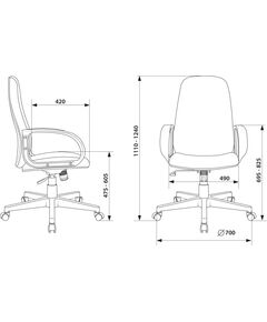 Купить Кресло руководителя Бюрократ CH-808AXSN/LBL+TW-11 черный текстиль/эко.кожа крестов. пластик, изображение 5 в интернет-магазине Irkshop.ru