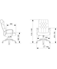 Купить Кресло руководителя Бюрократ T-9928SL/FABR/GREY Fabric серый Italia 26 крестов. металл хром, изображение 10 в интернет-магазине Irkshop.ru