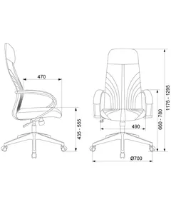 Купить Кресло руководителя Бюрократ CH-610/FABR-LBLUE Fabric серо-голубой Light-28 крестов. пластик, изображение 6 в интернет-магазине Irkshop.ru