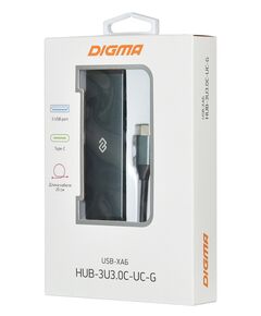 Купить Разветвитель USB-C Digma HUB-3U3.0С-UC-G 4порт. серый, изображение 7 в интернет-магазине Irkshop.ru