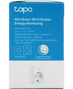 Купить Умная розетка TP-Link Tapo P110 EU VDEBT Wi-Fi белый, изображение 15 в интернет-магазине Irkshop.ru