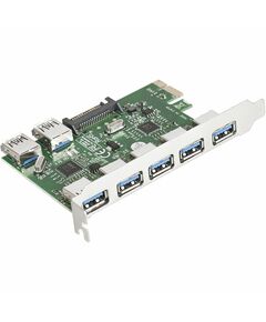 Купить Контроллер Exegate EXE-317 PCI-E x1 v2.0, 5*USB3.0 ext. + 2*USB3.0 int., разъем доп.питания, VIA Labs Chipset VL805 в интернет-магазине Irkshop.ru