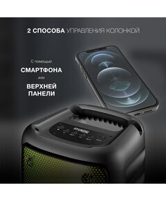 Купить Колонка портативная Hyundai H-PS1006 черный 30W 1.0 BT 10м 1500mAh, изображение 8 в интернет-магазине Irkshop.ru