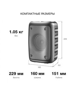 Купить Колонка портативная Hyundai H-PS1006 черный 30W 1.0 BT 10м 1500mAh, изображение 12 в интернет-магазине Irkshop.ru