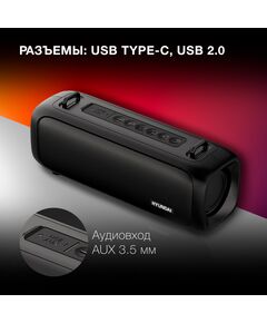 Купить Колонка портативная Hyundai H-PS1020 черный 16W 2.0 BT 10м 1500mAh, изображение 11 в интернет-магазине Irkshop.ru