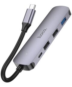 Купить Разветвитель USB-C Hoco HB27 4порт. серый в интернет-магазине Irkshop.ru