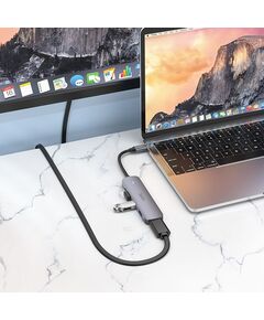 Купить Разветвитель USB-C Hoco HB27 4порт. серый, изображение 4 в интернет-магазине Irkshop.ru