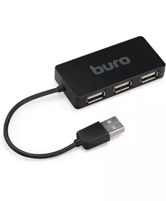 Купить Разветвитель USB 2.0 BURO BU-HUB4-U2.0-Slim 4порт. черный в интернет-магазине Irkshop.ru