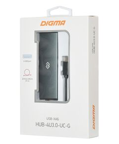 Купить Разветвитель Digma HUB-4U3.0-UC-G 4 порта USB-C, серый, изображение 6 в интернет-магазине Irkshop.ru