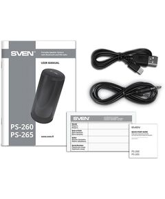 Купить Колонка портативная SVEN АС PS-260 черный 10W 1.0 BT/3.5Jack/USB 10м 2000mAh без.бат [SV-021337], изображение 10 в интернет-магазине Irkshop.ru