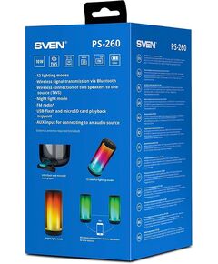 Купить Колонка портативная SVEN АС PS-260 черный 10W 1.0 BT/3.5Jack/USB 10м 2000mAh без.бат [SV-021337], изображение 12 в интернет-магазине Irkshop.ru