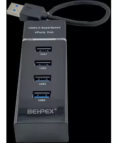 Купить Разветвитель  BHP-P104 4 порта USB 3.0, черный, изображение 2 в интернет-магазине Irkshop.ru