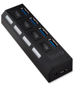 Купить Разветвитель BURO BU-HUB4-U3.0-L 4 порта USB 3.0, черный в интернет-магазине Irkshop.ru