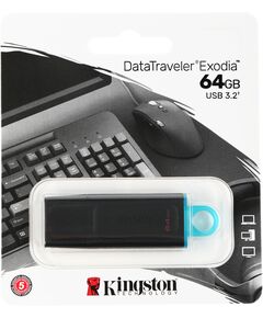 Купить Флеш-диск Kingston DataTraveler Exodia 64Gb USB3.2 черный/голубой [DTX/64GB], изображение 3 в интернет-магазине Irkshop.ru