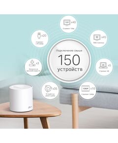 Купить Домашняя Mesh Wi-Fi система TP-Link Deco X60(2-pack) AX3000, Wi-Fi 6, 2402 Мбит/с (4 потока) на 5 ГГц и 574 Мбит/с (2 потока) на 2,4 ГГц, 2 гигабитных порта на каждом модуле, поддержка OFDMA, MU-MIMO, бесшовный роуминг 802.11k/v/r, изображение 6 в интернет-магазине Irkshop.ru