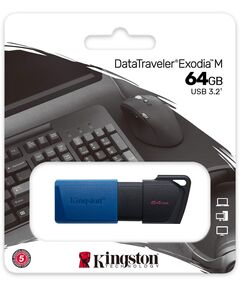 Купить Флеш-диск Kingston DataTraveler Exodia M 64GB USB3.0 черный/синий [DTXM/64GB], изображение 3 в интернет-магазине Irkshop.ru