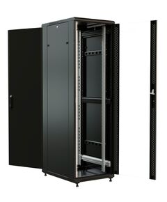 Купить Шкаф коммутационный напольный WRLINE WR-TT-2268-AS-RAL9004 22U 600x800мм пер.дв.стекл задн.дв.стал.лист 2 бок.пан. 800кг черный 710мм 1166мм IP20 сталь в интернет-магазине Irkshop.ru