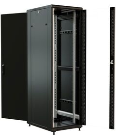 Купить Шкаф коммутационный напольный WRLINE WR-TT-2766-AS-RAL9004 27U 600x600мм пер.дв.стекл задн.дв.стал.лист 2 бок.пан. направл.под винты 800кг черный 510мм 1388мм IP20 сталь, изображение 3 в интернет-магазине Irkshop.ru