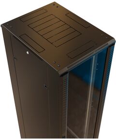 Купить Шкаф коммутационный напольный WRLINE WR-TT-2766-AS-RAL9004 27U 600x600мм пер.дв.стекл задн.дв.стал.лист 2 бок.пан. направл.под винты 800кг черный 510мм 1388мм IP20 сталь, изображение 2 в интернет-магазине Irkshop.ru