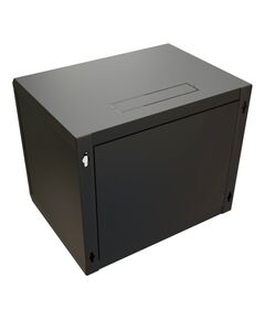 Купить Шкаф коммутационный настенный WRLINE WR-TW-1566-SR-RAL9004 15U 600x600мм пер.дв.металл 2 бок.пан. направл.под винты 60кг черный 520мм 775мм IP20 сталь, изображение 2 в интернет-магазине Irkshop.ru