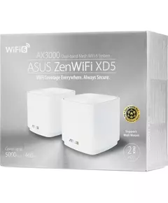 Купить Бесшовный Mesh роутер Asus ZenWiFi XD5 (W-2-PK) AX3000 10/100/1000 белый, изображение 11 в интернет-магазине Irkshop.ru