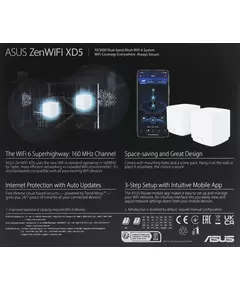 Купить Бесшовный Mesh роутер Asus ZenWiFi XD5 (W-2-PK) AX3000 10/100/1000 белый, изображение 12 в интернет-магазине Irkshop.ru