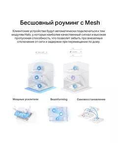 Купить Бесшовный Mesh роутер Mercusys Halo H60X(2-pack) AX1500 10/100/1000BASE-TX белый, изображение 4 в интернет-магазине Irkshop.ru