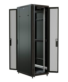 Купить Шкаф коммутационный напольный WRLINE WR-TT-4268-DD-RAL9004 42U 600x800мм пер.дв.перфор.2ств. задн.дв.перфор.2-хст. 2 бок.пан. направл.под винты 800кг черный 710мм 2055мм IP20 сталь, изображение 3 в интернет-магазине Irkshop.ru