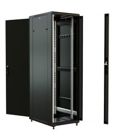 Купить Шкаф коммутационный напольный WRLINE WR-TT-4268-AS-RAL9004 42U 600x800мм пер.дв.стекл задн.дв.стал.лист 2 бок.пан. 800кг черный 710мм 2055мм IP20 сталь в интернет-магазине Irkshop.ru