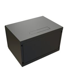 Купить Шкаф коммутационный настенный WRLINE WR-TW-0645-SR-RAL9004 6U 600x450мм пер.дв.металл 2 бок.пан. направл.под винты 60кг черный 350мм 367мм IP20 сталь, изображение 2 в интернет-магазине Irkshop.ru