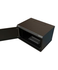 Купить Шкаф коммутационный настенный WRLINE WR-TW-0645-SR-RAL9004 6U 600x450мм пер.дв.металл 2 бок.пан. направл.под винты 60кг черный 350мм 367мм IP20 сталь, изображение 4 в интернет-магазине Irkshop.ru