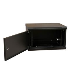 Купить Шкаф коммутационный настенный WRLINE WR-TW-0666-SR-RAL9004 6U 600x600мм пер.дв.металл 2 бок.пан. направл.под винты 60кг черный 500мм 367мм IP20 сталь в интернет-магазине Irkshop.ru