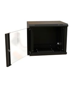 Купить Шкаф коммутационный  настенный WRLINE WR-TW-1245-GP-RAL9004 12U 600x450мм пер.дв.стекл 2 бок.пан. направл.под винты 60кг черный 350мм 650мм IP20 сталь, изображение 2 в интернет-магазине Irkshop.ru