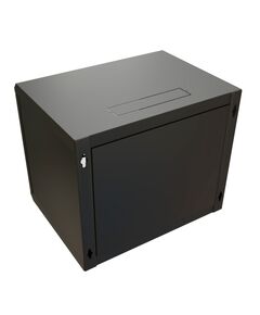 Купить Шкаф коммутационный  настенный WRLINE WR-TW-1266-SR-RAL9004 12U 600x600мм пер.дв.металл 2 бок.пан. направл.под винты 60кг черный 520мм 650мм IP20 сталь, изображение 2 в интернет-магазине Irkshop.ru