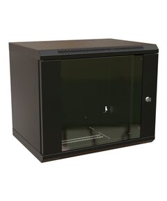 Купить Шкаф коммутационный  настенный WRLINE WR-TW-1545-GP-RAL9004 15U 600x450мм пер.дв.стекл 2 бок.пан. направл.под винты 60кг черный 370мм 775мм IP20 сталь, изображение 4 в интернет-магазине Irkshop.ru