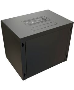 Купить Шкаф коммутационный  настенный WRLINE WR-TW-1566-GP-RAL9004 15U 600x600мм пер.дв.стекл 2 бок.пан. направл.под винты 60кг черный 520мм 775мм IP20 сталь, изображение 4 в интернет-магазине Irkshop.ru