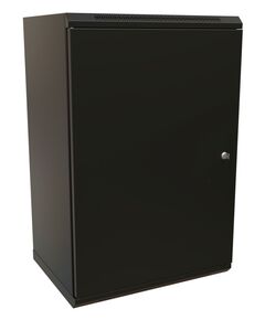 Купить Шкаф коммутационный  настенный WRLINE WR-TW-1866-SR-RAL9004 18U 600x600мм пер.дв.металл 2 бок.пан. направл.под винты 60кг черный 520мм 908мм IP20 сталь, изображение 2 в интернет-магазине Irkshop.ru