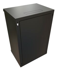 Купить Шкаф коммутационный  настенный WRLINE WR-TW-1866-SR-RAL9004 18U 600x600мм пер.дв.металл 2 бок.пан. направл.под винты 60кг черный 520мм 908мм IP20 сталь, изображение 3 в интернет-магазине Irkshop.ru