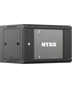 Купить Шкаф коммутационный  настенный NTSS NTSS-W6U6045GS-BL 6U 570x450мм пер.дв.стекл 60кг черный 350мм 18кг 220град. 370мм IP20 сталь в интернет-магазине Irkshop.ru