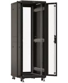 Купить Шкаф серверный напольный Hyperline TTBR-3268-DD-RAL9004 32U 600x800мм пер.дв.перфор. задн.дв.перфор. 2 бок.пан. 1000кг черный 710мм 77.7кг 1610мм IP20 сталь, изображение 2 в интернет-магазине Irkshop.ru