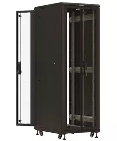 Купить Шкаф серверный напольный Hyperline TTBR-3268-DD-RAL9004 32U 600x800мм пер.дв.перфор. задн.дв.перфор. 2 бок.пан. 1000кг черный 710мм 77.7кг 1610мм IP20 сталь, изображение 3 в интернет-магазине Irkshop.ru