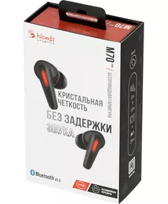 Купить Гарнитура внутриканальные A4-Tech Bloody M70 BLACK+ RED беспроводные bluetooth в ушной раковине черный/красный, изображение 13 в интернет-магазине Irkshop.ru