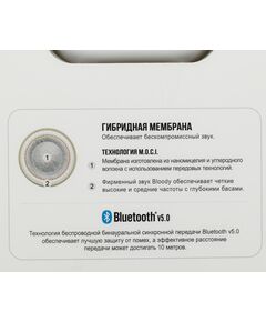 Купить Гарнитура внутриканальные A4-Tech Bloody M30 WHITE белый беспроводные bluetooth в ушной раковине, изображение 3 в интернет-магазине Irkshop.ru