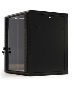 Купить Шкаф коммутационный настенный Hyperline TWB-1566-GP-RAL9004 15U 600x600мм пер.дв.стекл 2 бок.пан. 60кг черный IP20 сталь, изображение 2 в интернет-магазине Irkshop.ru